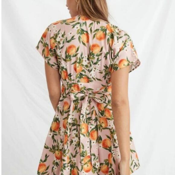 Marine Layer Camila Tropical Floral Orange Print Summer Pink Mini Dress Size XS - Picture 5 of 15